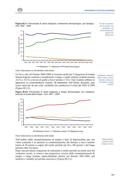 La Relazione 2010 - Dipartimento per le politiche antidroga