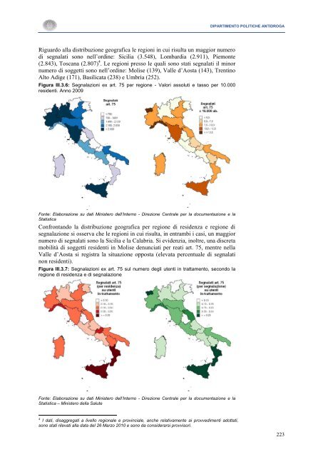 La Relazione 2010 - Dipartimento per le politiche antidroga