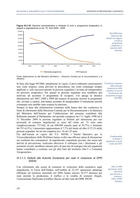 La Relazione 2010 - Dipartimento per le politiche antidroga