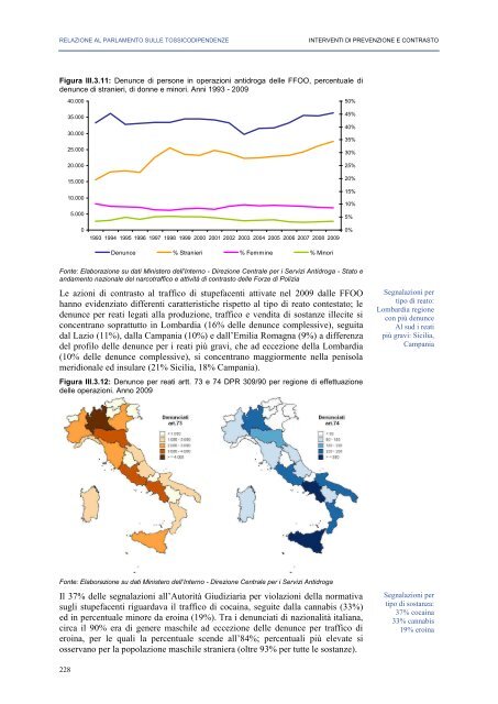 La Relazione 2010 - Dipartimento per le politiche antidroga