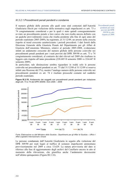 La Relazione 2010 - Dipartimento per le politiche antidroga