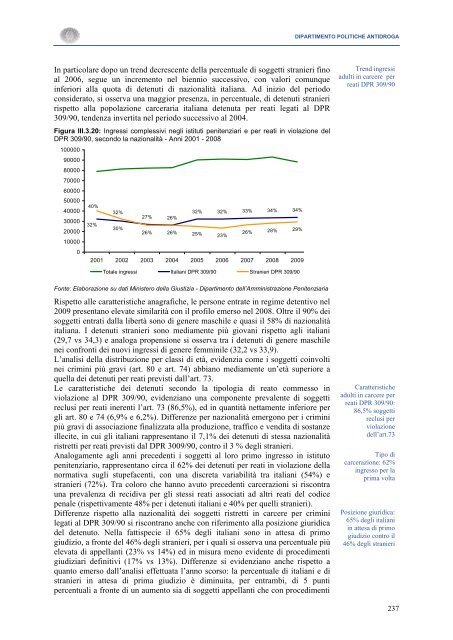 La Relazione 2010 - Dipartimento per le politiche antidroga