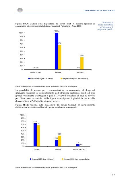 La Relazione 2010 - Dipartimento per le politiche antidroga