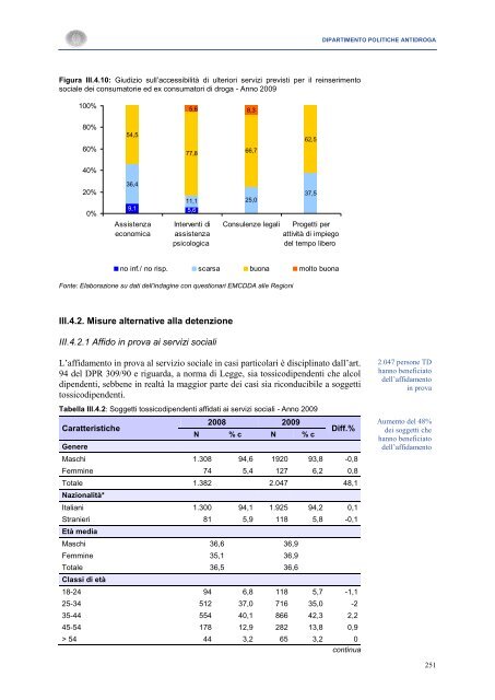 La Relazione 2010 - Dipartimento per le politiche antidroga