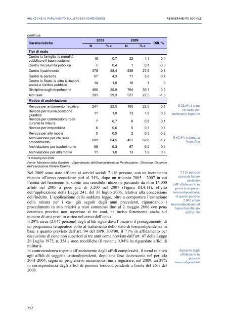 La Relazione 2010 - Dipartimento per le politiche antidroga