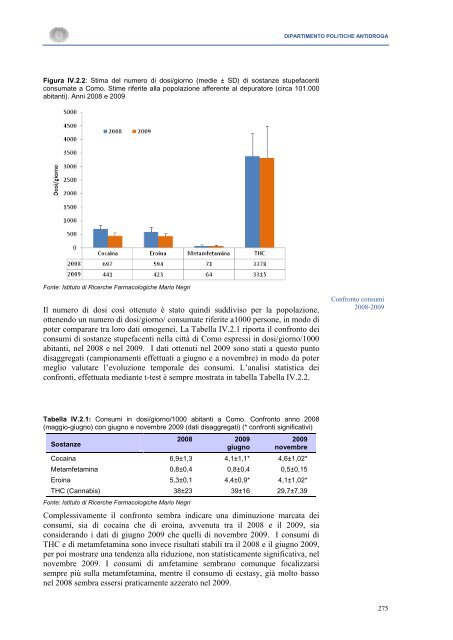 La Relazione 2010 - Dipartimento per le politiche antidroga