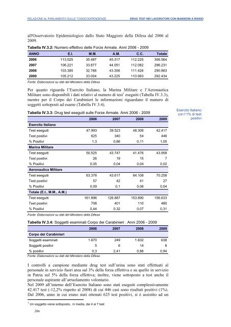 La Relazione 2010 - Dipartimento per le politiche antidroga