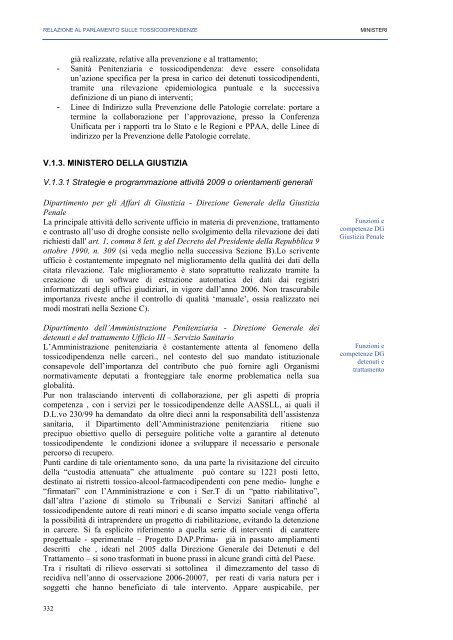 La Relazione 2010 - Dipartimento per le politiche antidroga