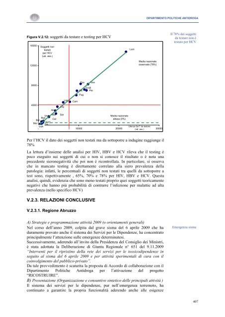 La Relazione 2010 - Dipartimento per le politiche antidroga