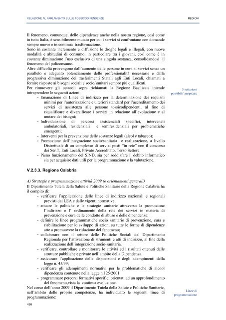 La Relazione 2010 - Dipartimento per le politiche antidroga