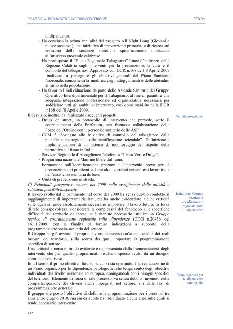 La Relazione 2010 - Dipartimento per le politiche antidroga