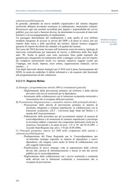 La Relazione 2010 - Dipartimento per le politiche antidroga