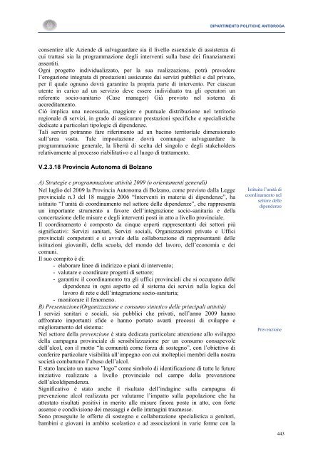 La Relazione 2010 - Dipartimento per le politiche antidroga