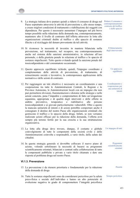 La Relazione 2010 - Dipartimento per le politiche antidroga