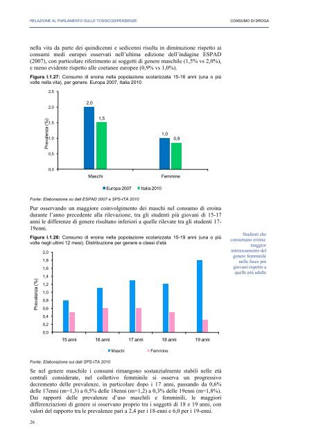 La Relazione 2010 - Dipartimento per le politiche antidroga