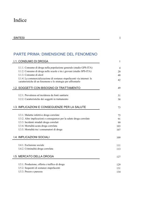 La Relazione 2010 - Dipartimento per le politiche antidroga