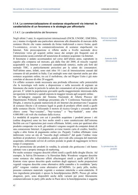 La Relazione 2010 - Dipartimento per le politiche antidroga