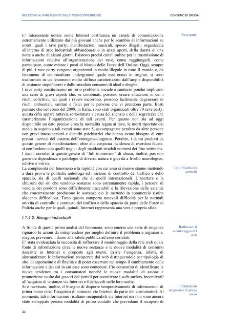 La Relazione 2010 - Dipartimento per le politiche antidroga