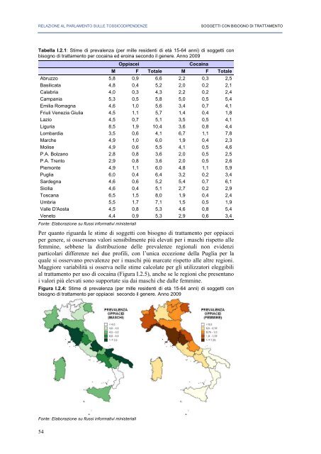 La Relazione 2010 - Dipartimento per le politiche antidroga