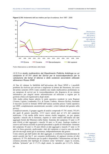 La Relazione 2010 - Dipartimento per le politiche antidroga