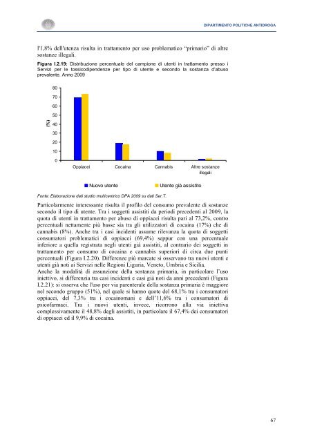 La Relazione 2010 - Dipartimento per le politiche antidroga