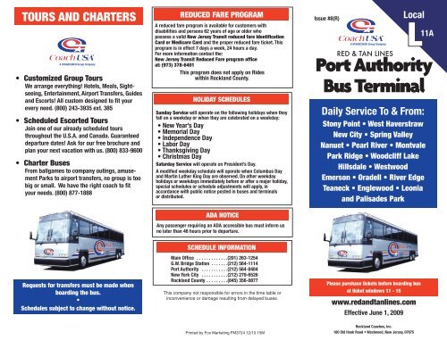 Rockland Coaches - Route 11A - Coach USA