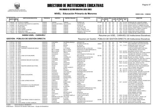 direcciÃ³n de gestiÃ³n institucional equipo estadÃ­stica - Gerencia ...