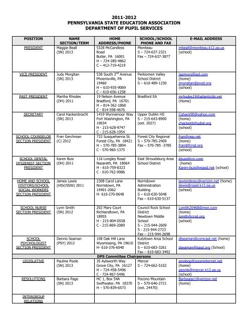 2011-2012 pennsylvania state education association ... - PSEA