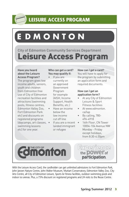Priceless Fun Guide - Summer 2012 - City of Edmonton