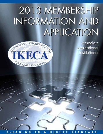 2013 MEMBERSHIP INFORMATION AND APPLICATION ... - IKECA