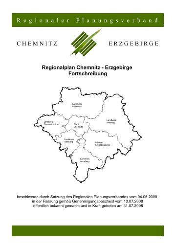 Regionalplan Chemnitz - Erzgebirge Fortschreibung