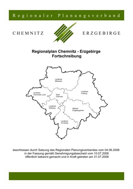 Regionalplan Chemnitz - Erzgebirge Fortschreibung