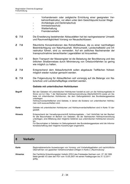 Regionalplan Chemnitz - Erzgebirge Fortschreibung