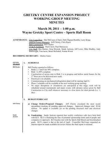 1:00 pm Wayne Gretzky Sport Centre - City of Brantford
