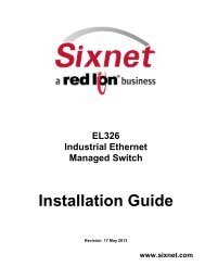 Industrial Ethernet Switch Manual - Sixnet