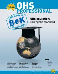 OHS Professional magazine - Safety Institute of Australia