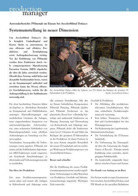 2 / 2011 Inhalt - PSIPENTA Software Systems GmbH
