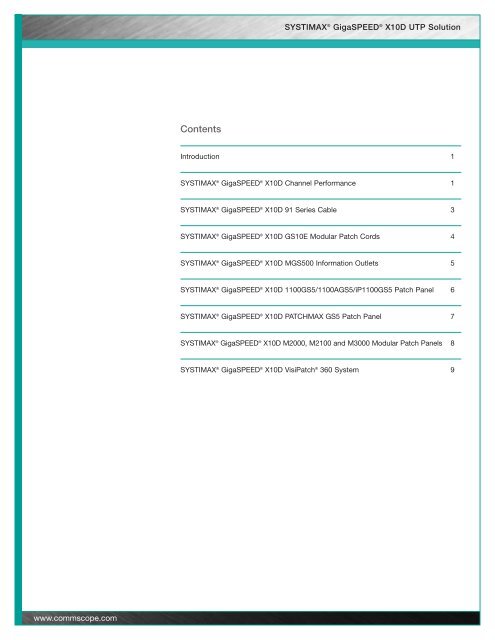 SYSTIMAXÃ‚Â®GigaSPEEDÃ‚Â®X10D UTP Solution Guide