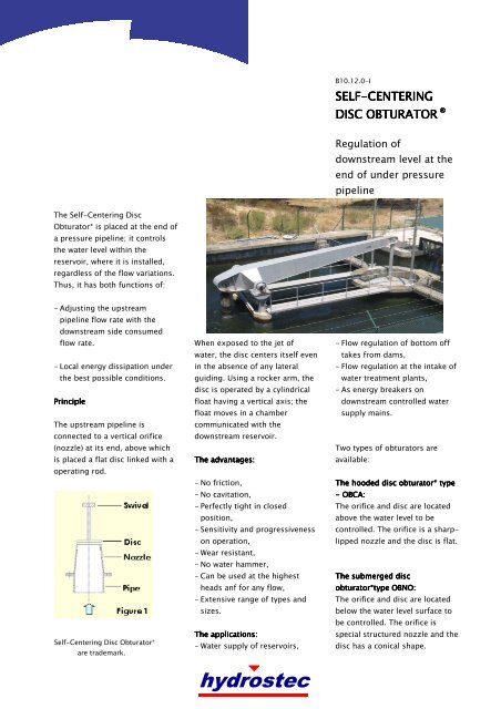 Self-Centering Disc Obturator - hydrostec