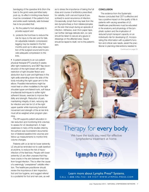 Complete Decongestive Therapy - The National Lymphedema ...