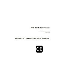 RTE-101 Bath/Circulator Instruction/Operation Manual ... - Chiller City