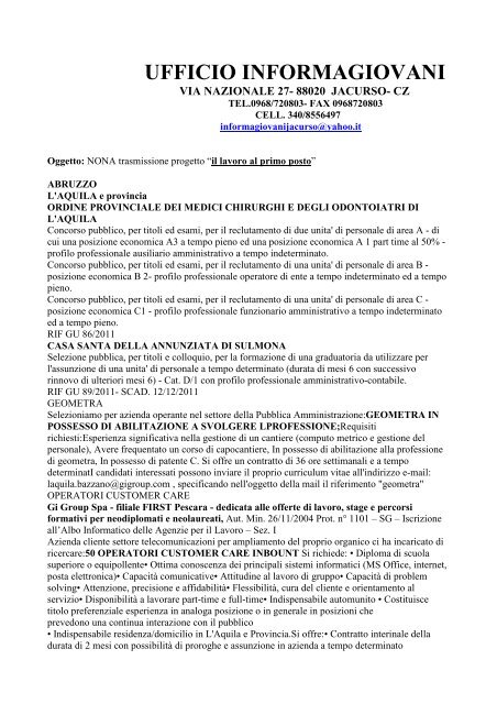 9 trasm. 2011.pdf - Comune di Civitavecchia