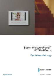 Busch-WelcomePanel 83220-AP-xxx Betriebsanleitung