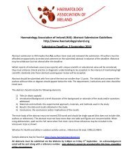 Haematology Association of Ireland (Abstract submission guidelines)