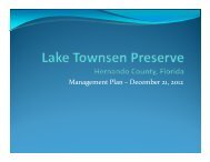 lake townsen management plan final - Hernando County