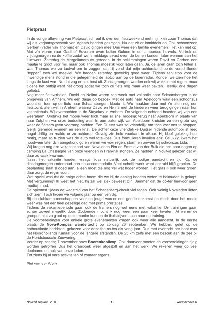 In deze Noviteit van september/oktober 2010 Verslag en ... - AV Nova