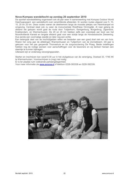 In deze Noviteit van september/oktober 2010 Verslag en ... - AV Nova