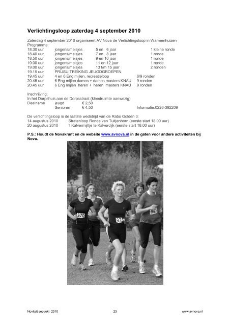 In deze Noviteit van september/oktober 2010 Verslag en ... - AV Nova