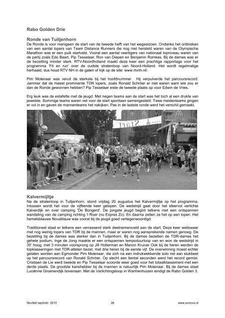 In deze Noviteit van september/oktober 2010 Verslag en ... - AV Nova