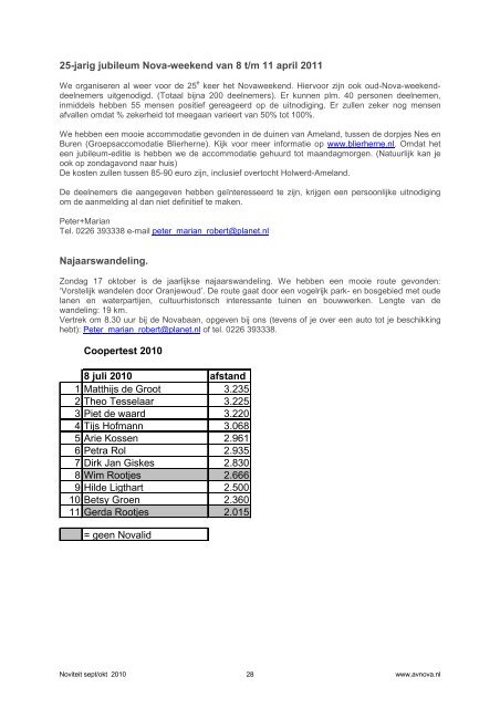 In deze Noviteit van september/oktober 2010 Verslag en ... - AV Nova